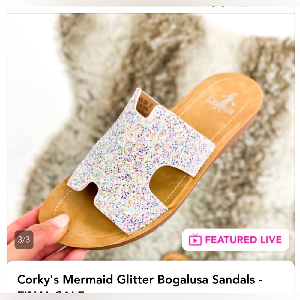 Corky's Bogalusa Mermaid Glitter Slide Sandals
